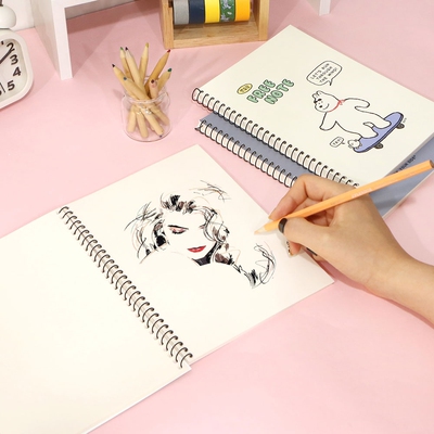 韩国pinkfoot可爱卡通笔记本上班素描本空白绘画本数学课堂记事本