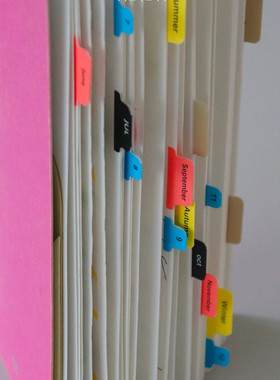 韩国Malgrecela亮彩色春夏秋冬月份索引贴手账自填标签装饰贴纸