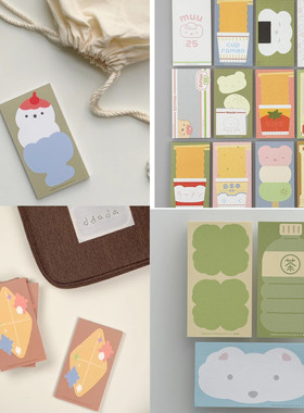 韩国hookka可爱mini小号便签贴彩页拼色小号可撕ins风学习备忘条