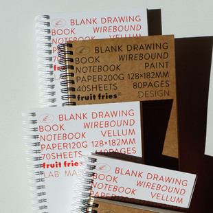 韩国正品fruitfries线圈自由笔记本B6空白绘画手绘本办公记事本子