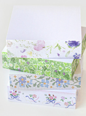 韩国Boki可爱侧边印花动物便签本方形空白备忘随想本记录册拍纸本