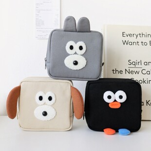 韩国romane可爱卡通动物化妆包女ins风立体大容量口红气垫收纳包