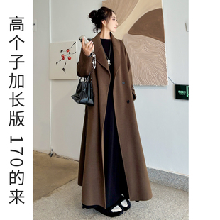 羊毛双面大衣女士年轻款2026新款超好看高个子呢子冬长款外套羊绒