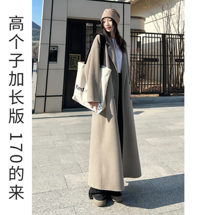 呢子大衣女双面羊绒高级感年轻高个子加长毛呢外套长款气质双面呢