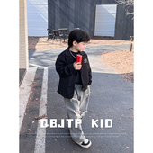 时尚 2023春款 上衣儿童洋气西服外套潮 男童西装 Q宝家童品3月新款