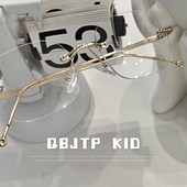 Q宝家童品8月新款 男童韩范个性 无框平光眼镜洋气儿童痞帅眼镜潮