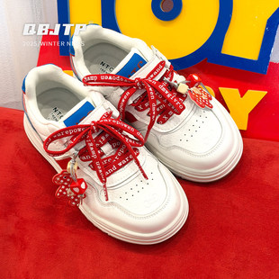 防滑休闲小白鞋 Q宝家童品12月新款 2026男童板鞋 子秋冬款 潮 儿童鞋