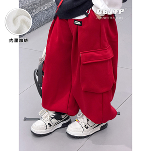 裤 工装 冬季 加绒裤 潮 Q宝家童品11月新款 子儿童百搭休闲裤 男童时尚