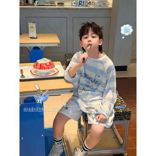 韩版男童长袖T恤儿童夏季薄时尚