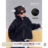 加绒拉链外套帽衫 Q宝家童品11月新款 儿童卫衣冬季 男童休闲上衣潮