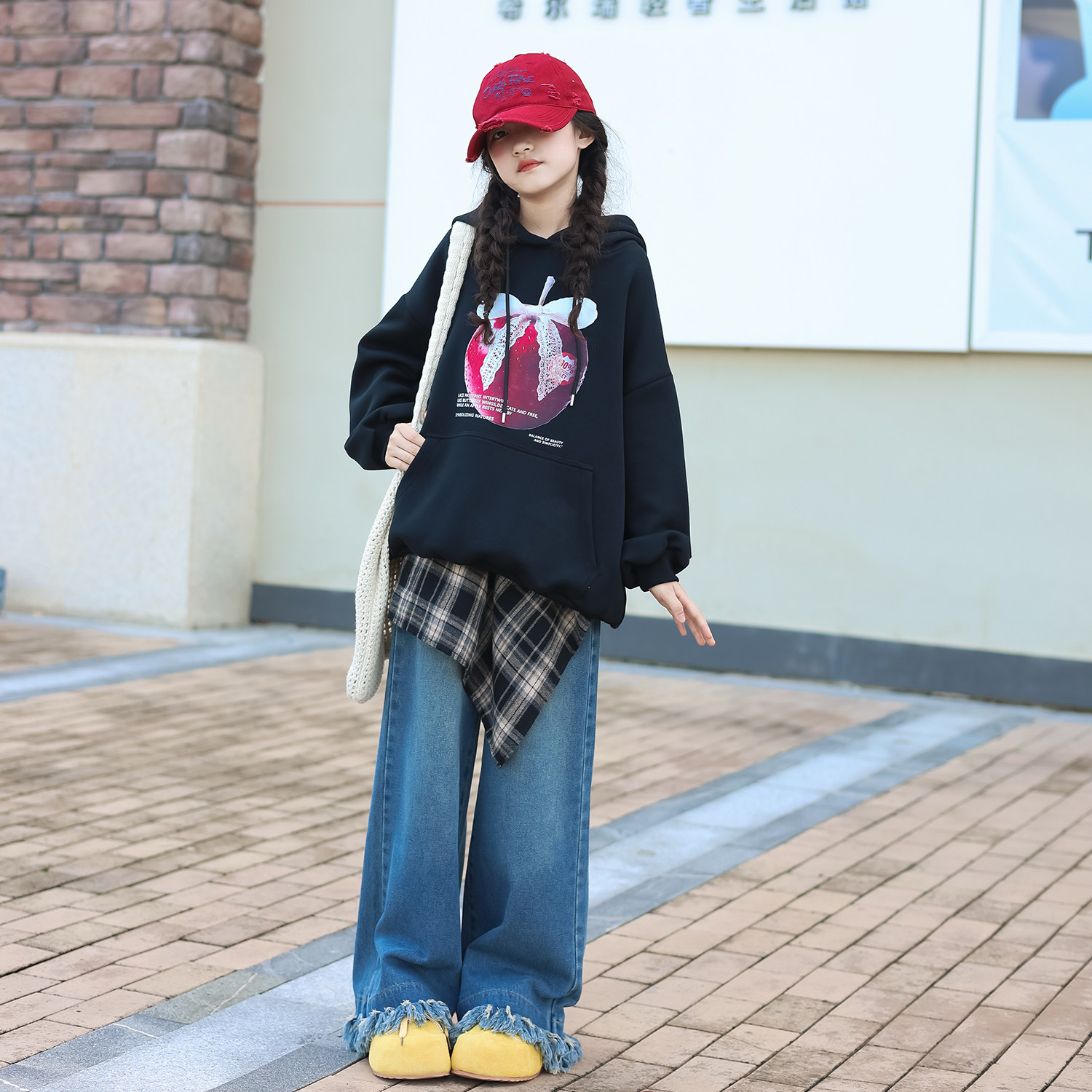 儿童裤子女2025新款秋装洋气女童宽松牛仔裤韩版休闲百搭阔腿长裤