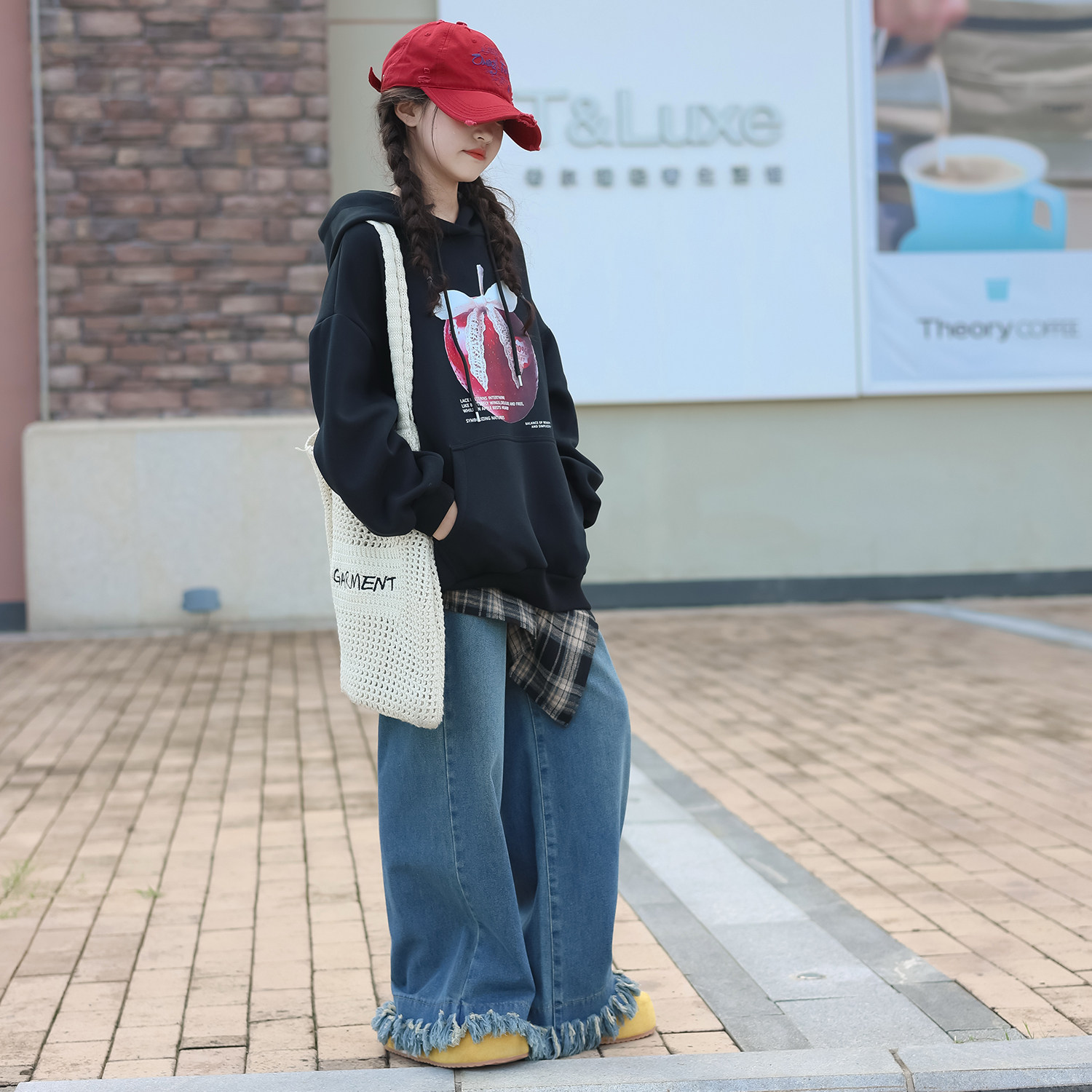 儿童卫衣女2025新款秋装女童连帽套头衫韩版洋气女孩初中学生上衣
