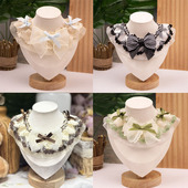 狗狗口水巾猫咪围脖小型犬泰迪比熊可爱蕾丝公主猫围巾宠物用品