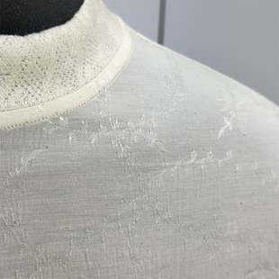 上衣 短袖 时着桑蚕丝棉混纺提花燕子男士 夏T恤老钱风超窄幅宽时装