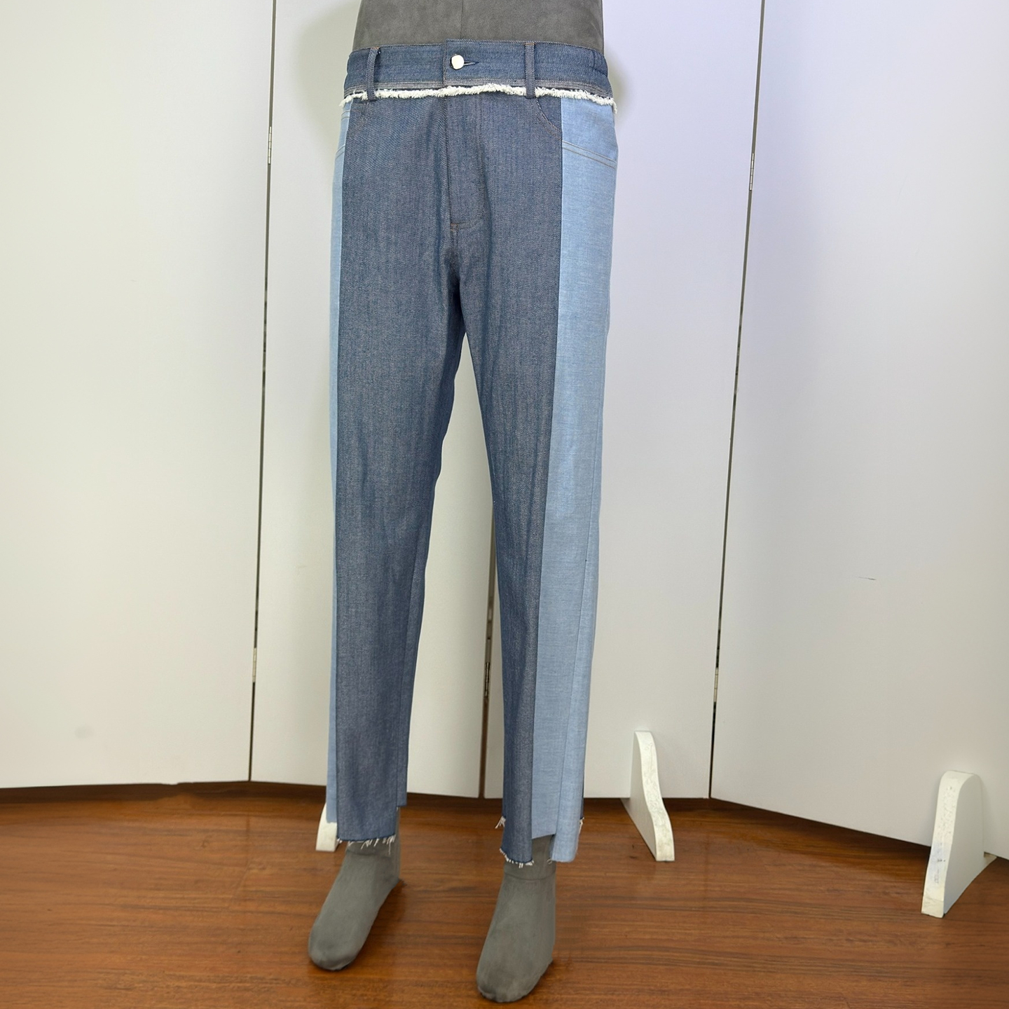 男士手工拼色突然时装牛仔裤