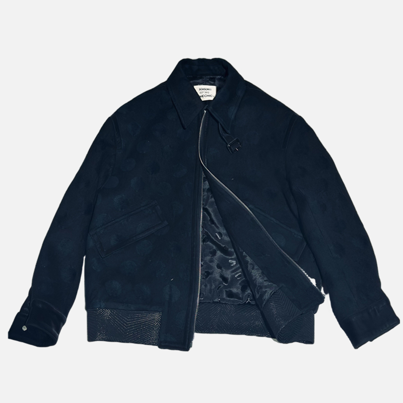 翻领秋冬修身科技羊毛夹克