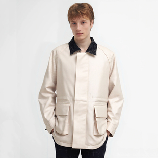 时着95鹅绒珠光精纺羊毛男士 羽绒服bar派克超酷防寒加厚外套 时装