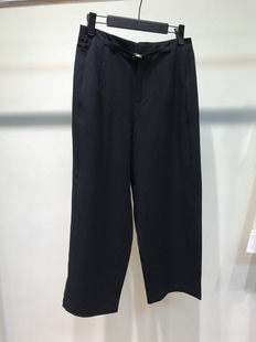 子职业简约黑色九分裤 黑色女士休闲裤 夏百搭小个子小直脚裤