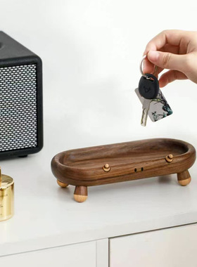 托盘木质多功能收纳桌面家用置物架创意展示架胡桃创意木托盘摆件