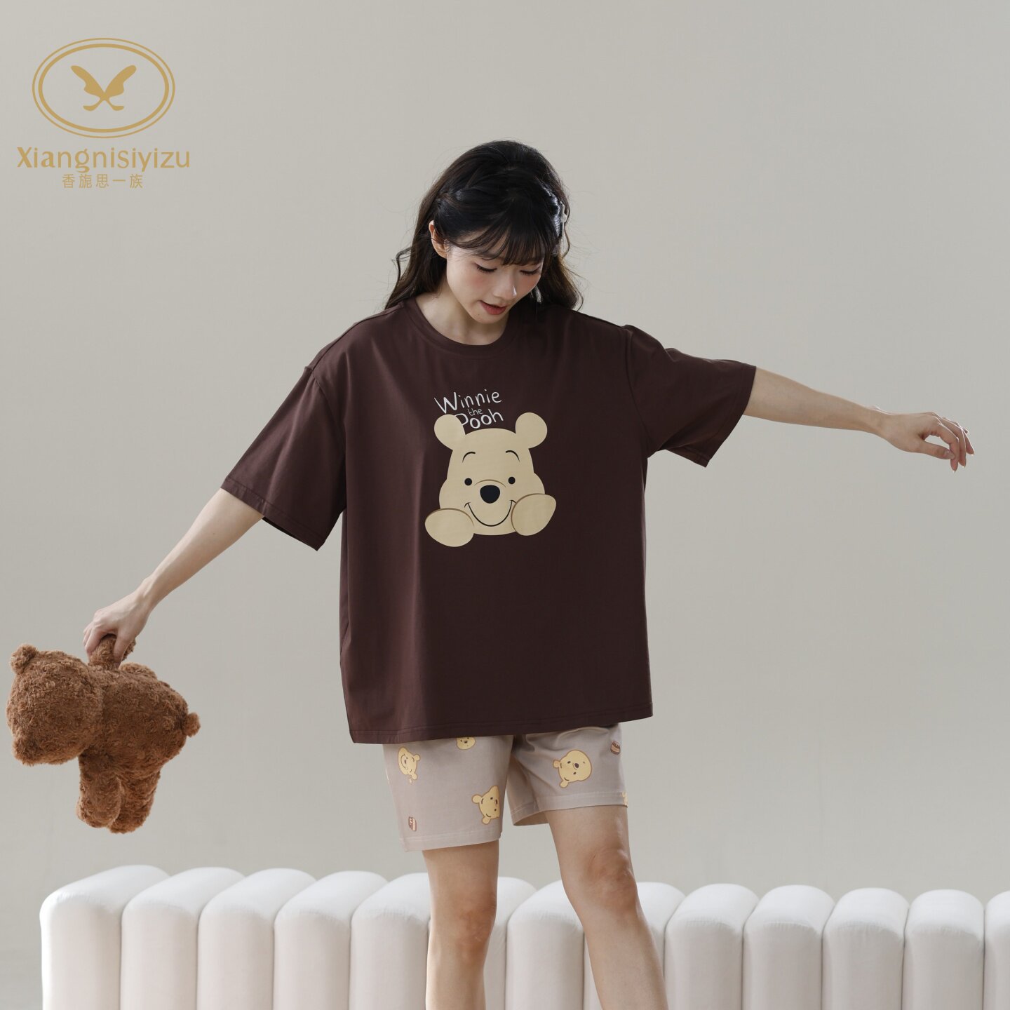 香旎思一族纯棉莫代尔甜美家居服