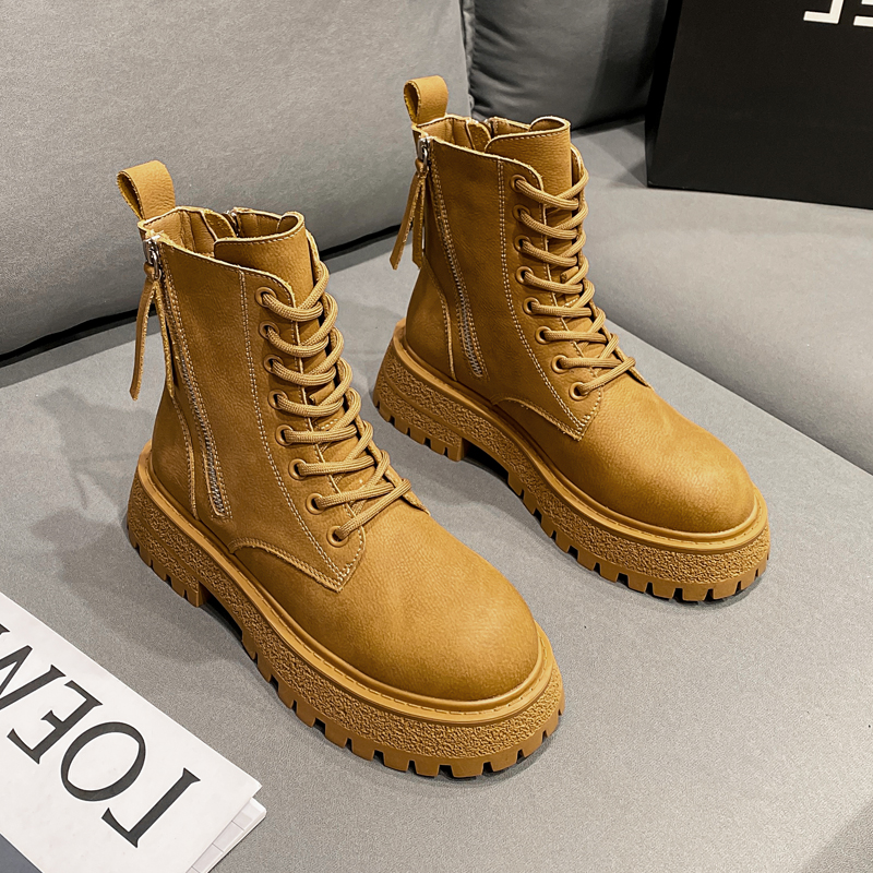 马丁靴女2023秋冬新款英伦风女