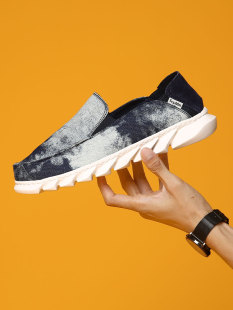 休闲春夏一脚蹬懒人牛仔布鞋 Tt&Mm 男鞋 透气帆布鞋 汤姆斯复古薄款