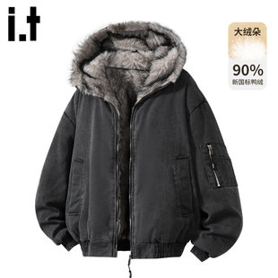 官方正品Mrakeai Kyyds MK座山雕加绒连帽羽绒服男款2025冬季毛毛