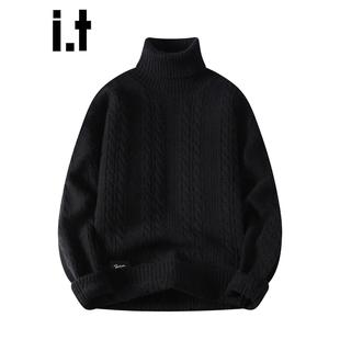 官方正品Mrakeai Kyyds MK黑色潮流高领打底针织上衣男款2025秋冬