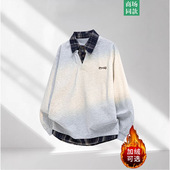 新款 官方正品 加绒加 MK美式 复古假两件卫衣男秋冬季 Mrakeai Kyyds