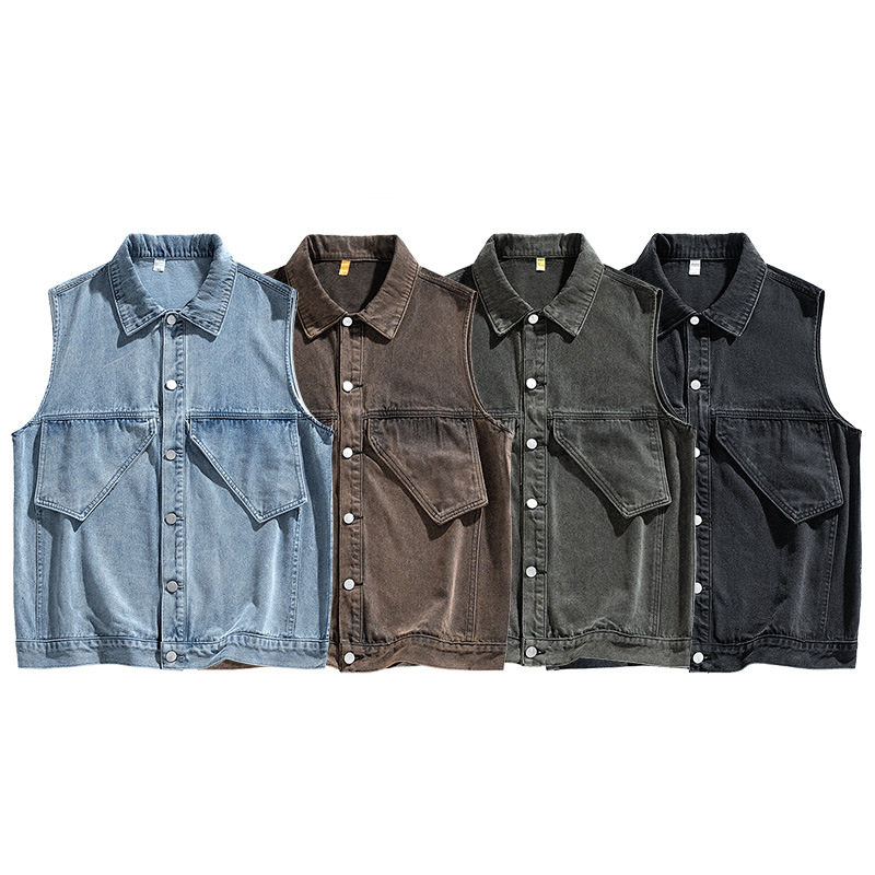 官方正品Mrakeai Kyyds MK牛仔马甲男青少年韩版潮流工装休闲坎肩