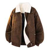 冬季 官方正品 痞帅 MK美式 复古羊羔毛PU皮衣棉服男款 Mrakeai Kyyds