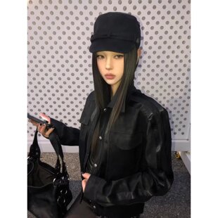 官方正品Mrakeai Kyyds MK国潮ins高街潮牌鳄鱼纹垫肩皮衣夹克男