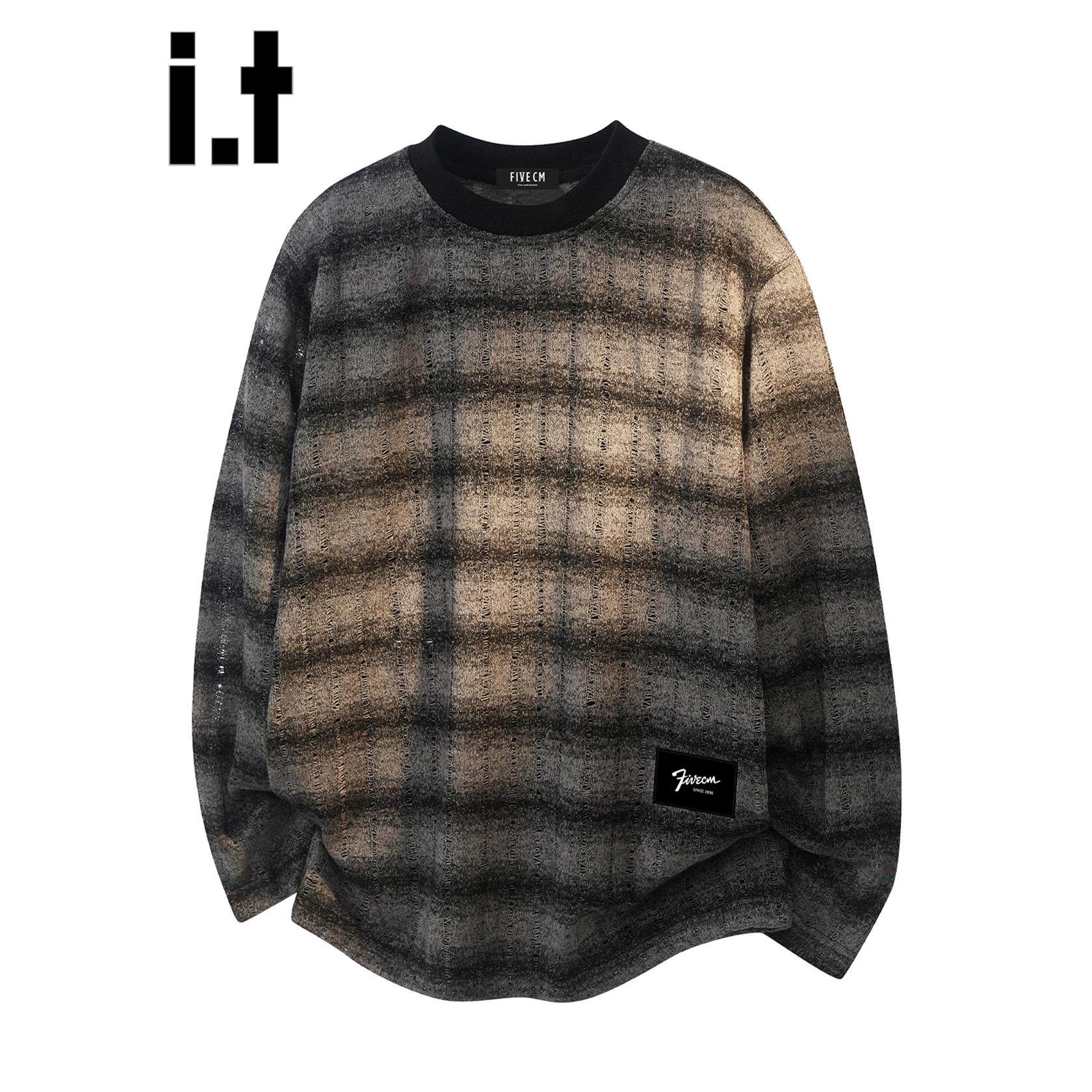 官方正品Mrakeai Kyyds MK时尚帅气条纹圆领长袖t恤男士2025秋宽,男装,T恤,淘宝优惠券,粉丝福利购,淘宝优惠卷