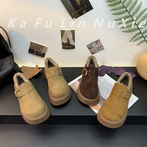 5厘米【经典保暖勃肯鞋】2025年厚底冬季百搭加绒保暖棉鞋女鞋子