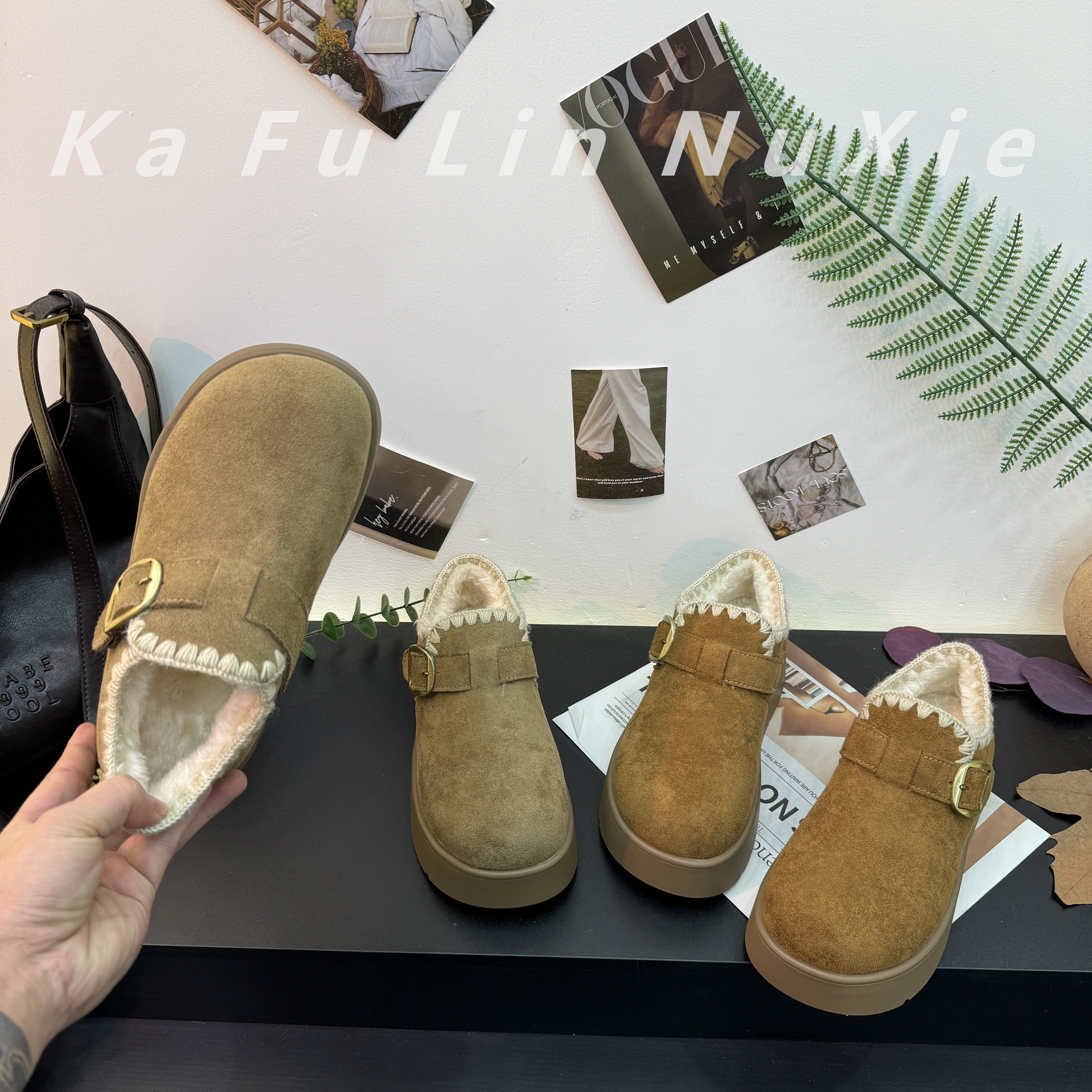 【靓俪范LIANGLIFAN】厚底雪地靴2025冬新款勃肯鞋加绒保暖棉鞋女,女鞋,勃肯鞋/软木鞋,淘宝优惠券,粉丝福利购,淘宝优惠卷