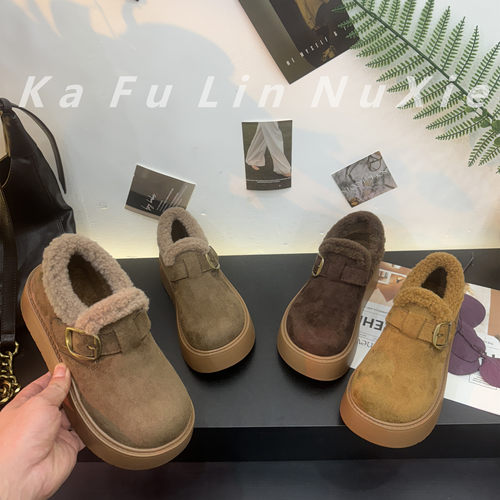 4厘米厚底【洋气勃肯鞋】阔腿裤时尚2025新款爆款秋冬季女鞋子