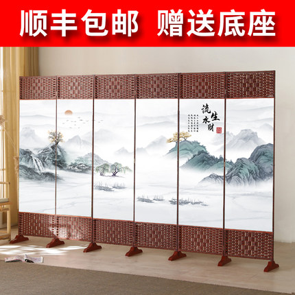中式屏风隔断客厅2026新款简易卧室遮挡帘挡板折叠移动家用办公室