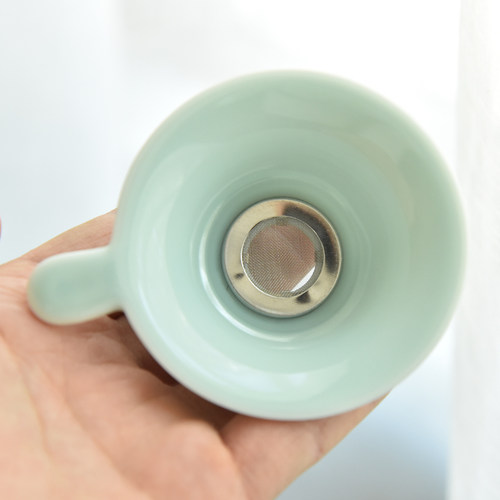 陶瓷功夫茶具配件龙泉青瓷滤茶器茶漏滤茶器公道杯套装不锈钢过滤