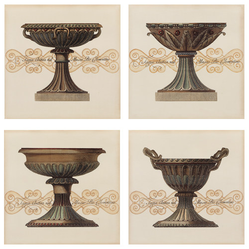 后现代文艺复兴建筑奖杯北欧式装饰画画心画布喷绘高清画芯