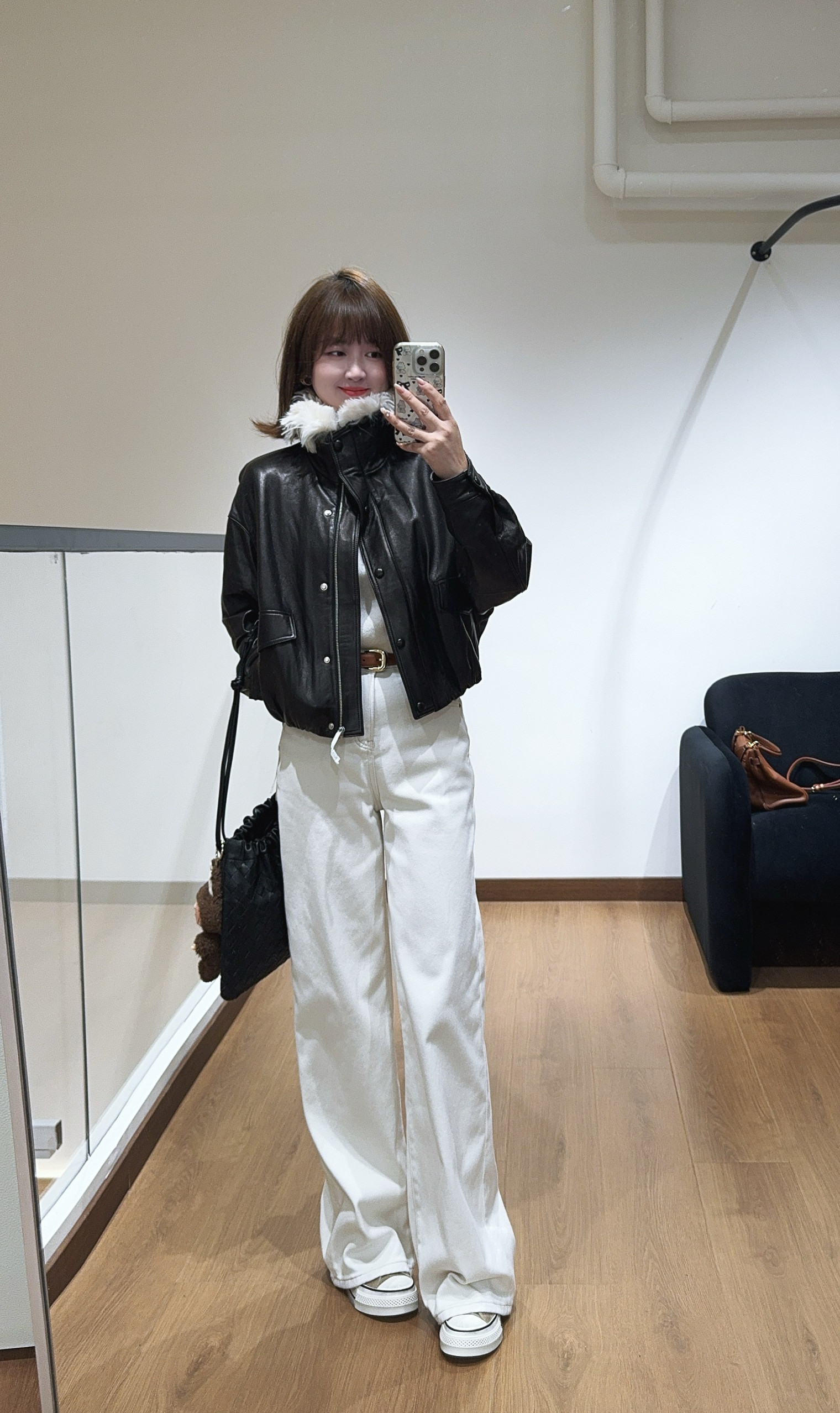 皮衣外套女小个子2025秋冬季新款美式复古加绒加厚大毛领短皮棉衣