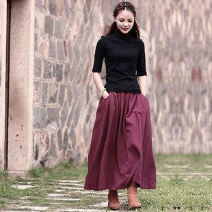 洋气春款 文艺风棉麻半身裙春装 时尚 女套装 裙子气质显瘦 2026年新款