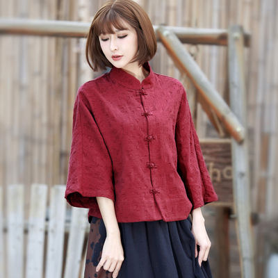 中式盘扣禅服，棉麻衬衫
