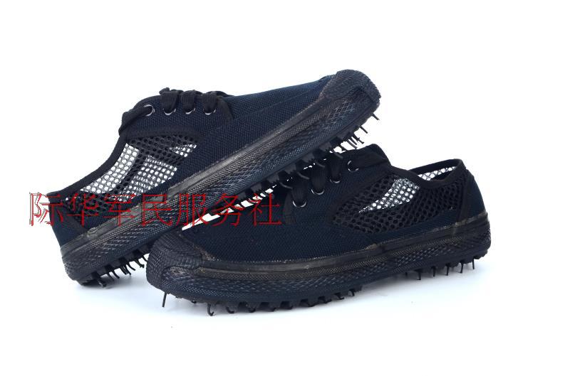 黑色网面低帮透气解放鞋男