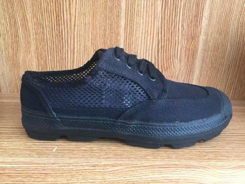 夏季网面胶鞋黑色作训鞋网面透气