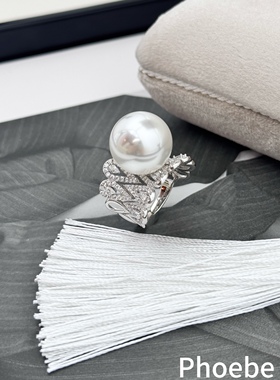 高级奢华感澳白珍珠戒指