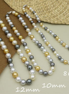 S925仿冷光澳白南洋珍珠系列项链