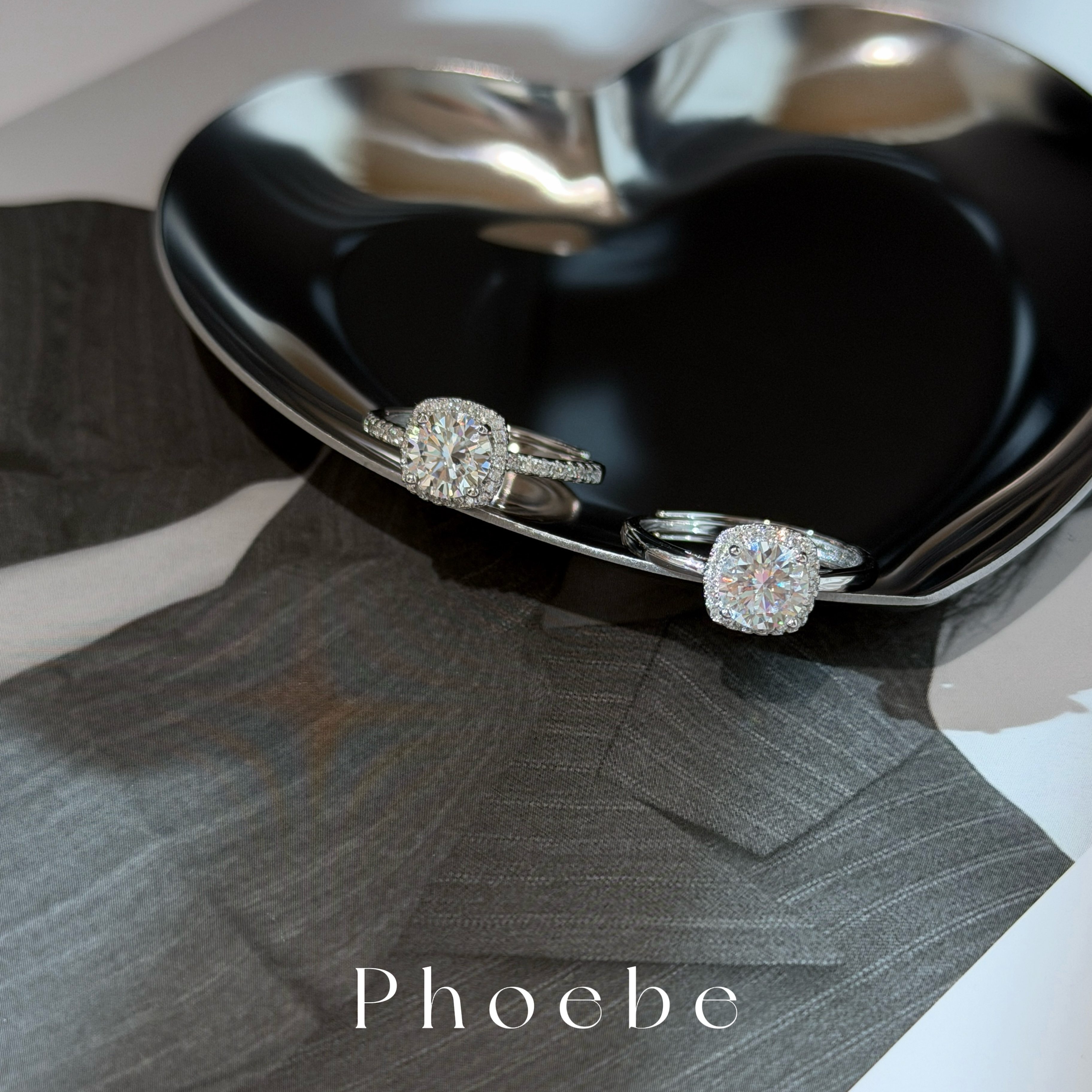 小方糖D色S925莫桑石钻戒