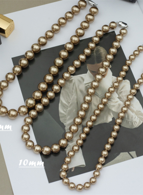 S925纯银大溪地咖色之美可棕项链