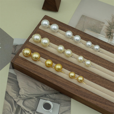 【大号高跟鞋】人造冷光澳白 大溪地 南洋金珠 耳钩/耳饰