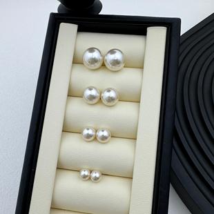 【极光粉Akoya】S925银针人造日本海水Akoya 珍珠耳钉 隐形耳夹